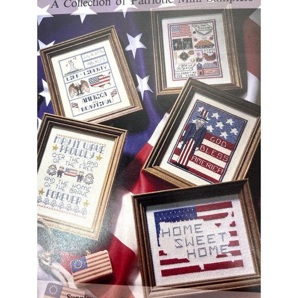 Salute To America Patriotic Mini Sampler Craft Pattern Book - Picture 1 of 3